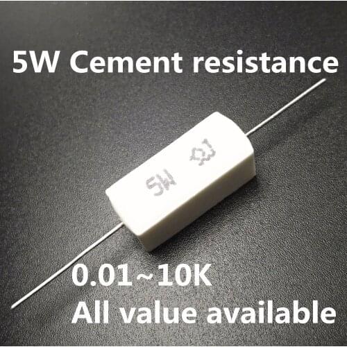 5pcs 5W 20K 22K 2K 3.3K 30K 3K 4.7K ohm 20KR 22KR 2KR 3.3KR 30KR 3KR 4.7KR Ceramic Cement Power Resistance Resistor 5