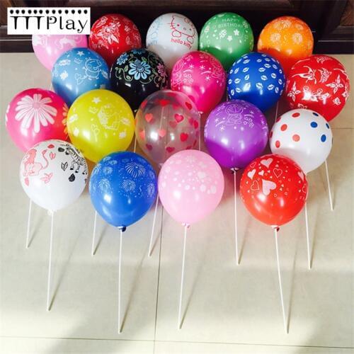 50PCS/100PCS 12inch Latex Romantic Round Balloons Inflatable Wedding Decoration Printed Air Balls Happy Birthday Party Balloons
