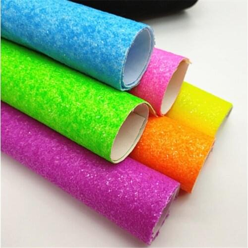 A4 size 20*33cm Glitter Leather Sheets Chunky solid Glitter Faux Leather hair bow DIY 351