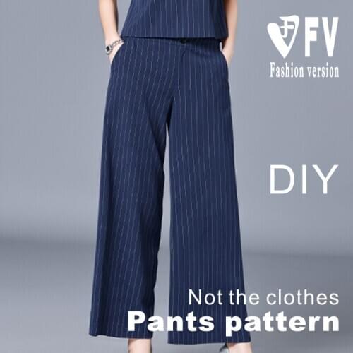 Cutting pattern womens wide leg pants 1:1 clothing drawing BCK-35