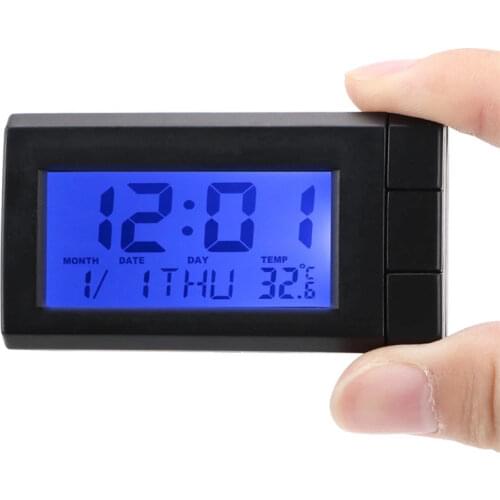 Car Automobile Digital Clock Mini Auto Watch Automotive Month Date Backlight Decoration Ornament