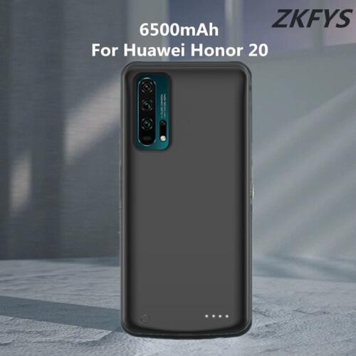6500mAh Battery Charger Cover For Huawei Honor 20 Por Battery Case Silicone Shockproof Power Bank Charging Case For Honor 20