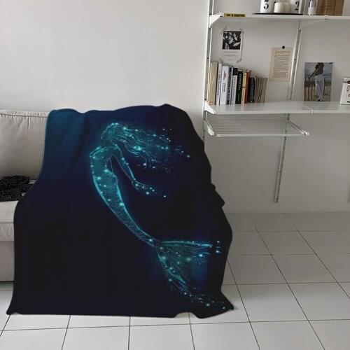 Home Soft Blankets Mermaid Blue Dream Adult Children Bedroom Bed Sofa Throw Blankets Office Warm Air Conditioning Quilt