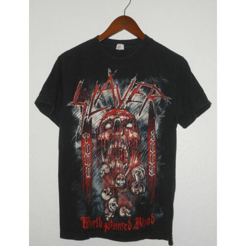 SLAYER Concert T-Shirt WORLD PAINTED BLOOD Vtg 2009 Tour ALL OVER PRINT : Sm T Shirt Men 2019 Fashion