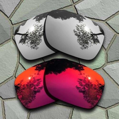Chrome&Violet Red Sunglasses Polarized Replacement Lenses for Oakley Holbrook