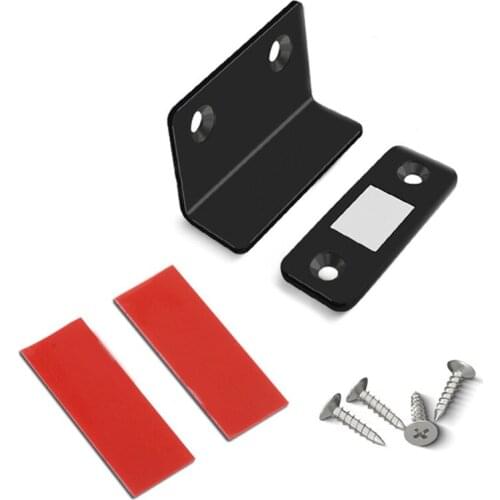 L-shaped Invisible Magnet Cabinet Catch Magnetic Latch Punch/ Free Punch Easy Installation Keep Cupboard Wardrobe Closed
