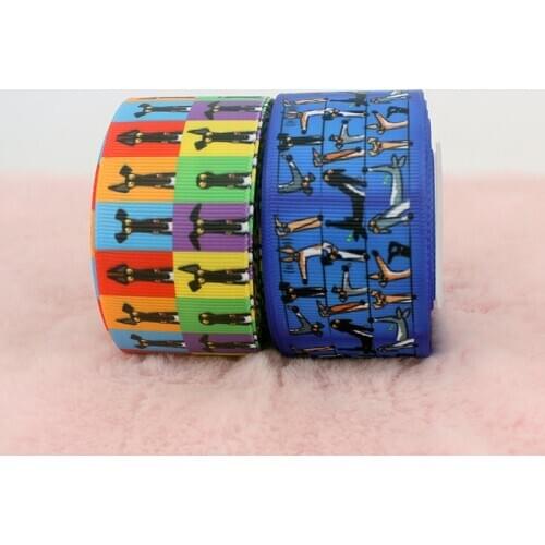 1-1/2" Cartoon Blue dog and Grey hound printed grosgrain ribbon 38mm 10 25 50 yards wedding decorative ribbons gift wrap tapes