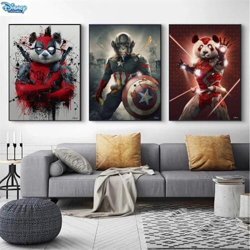 Marvel Movie Canvas Painting Animals SuperHeros Iron Man Captain America Deadpool Posters and Prints Wall Art Picture Home Decor