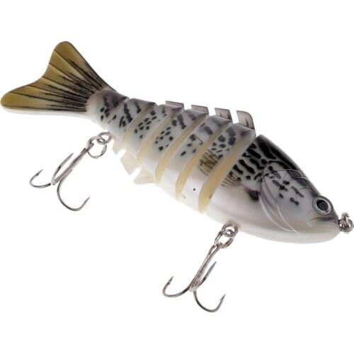 Multi Sections 7 Segments Fishing Lure Treble Hook 3D Eyes Hard Baits