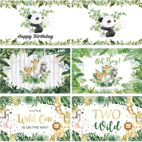 MOCSICKA Wild Baby Shower Backdrop Woodlan Animal Party Photo Background Elephant Baby Shower Party Decor Photography Banner