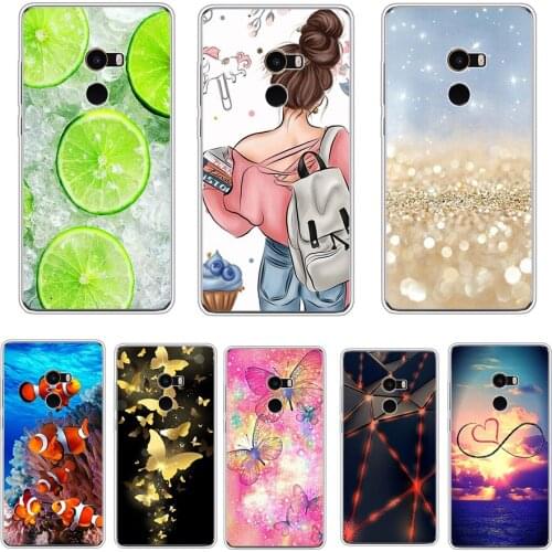Soft silicon TPU case for xiaomi Mix 2 case for xiaomi Mi Mix 2 Mix2 back cover protective printing transparent coque