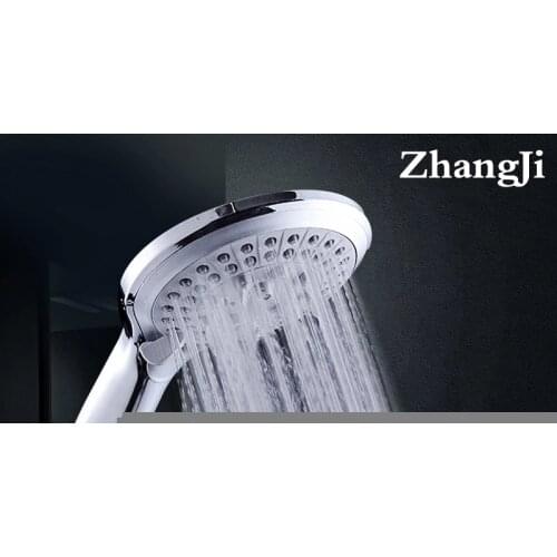 Zhang Ji 5 Modes Silicone Nozzle Shower Head HandHold Rainfall Jet Spray High Pressure Powerful Shower Head Chrome plating