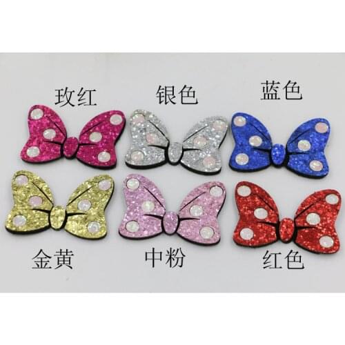 New Design 20pcs/lot Colorful Sequins decoration Cartoon Bowknots Shape Handmade Non-woven Bow Diy Jewelry Hair ornaments