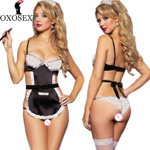 OXOSEXY Uniform temptation sexy lingerie hot Lace cute sexy Costume Cosplay French Maid erotic Lingerie Outfit Fancy Dress 716