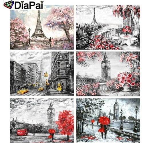DIAPAI 100% Full Square/Round Drill 5D DIY Diamond Painting "Tower scenery" 3D Embroidery Cross Stitch Home Decor