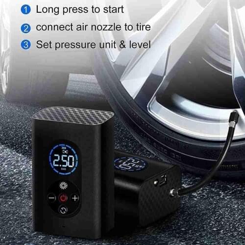 Portable Car Air Pump Automatic Inflation Smart Wireless Car Tire Pump Charging Household Tires Tire Pressure Digital Display