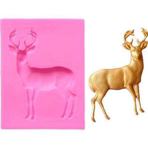 Lovely Cake Lace Deer Silicon Mould For Fondant Cake Silicone Mold Jelly Pudding Wedding Cake Stand Silicone Baking Mold A1099