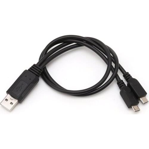 Qianqian56 Portable USB Male Universal Micro USB Dual Male Y Adapter Splitter Cable