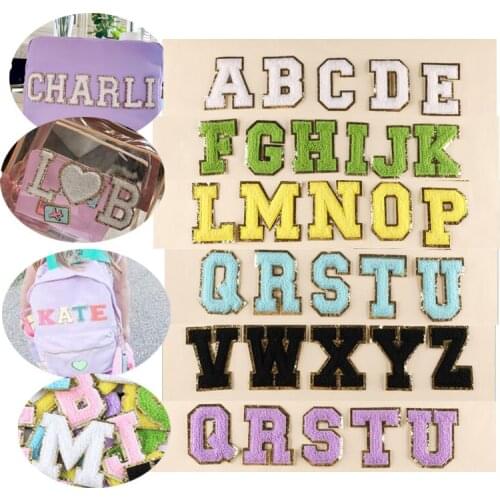 Pink Letter Cloth Sticker Towel Embroidered English Letter Patch Clothing Accessories Badge Applique Embroidered Cloth Label