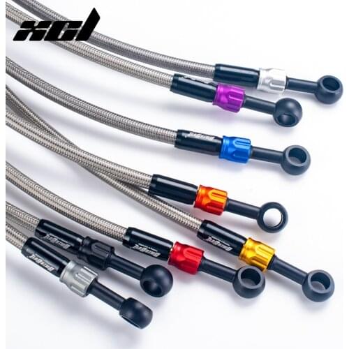 Steel Braided cable Dirt Bike Banjo pipe motorcycle Hydraulic Brake Hose Line moto Oil Tube Length and color can be customized