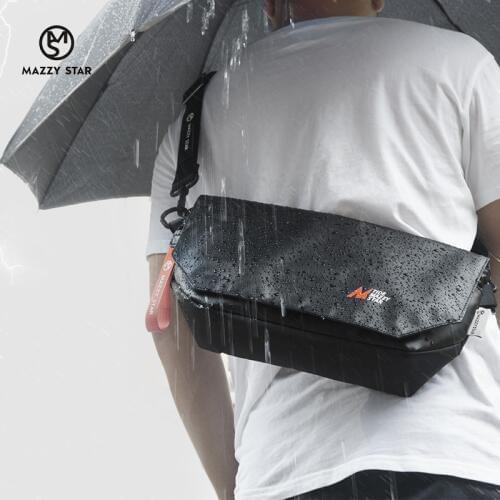 Waterproof Shoulder Bag PU Leather Waist Packs Sling Bag Men Fashion Chest Back Day Pack Travel Cross Body Bag 798