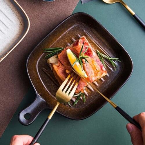 Baked rice tray household microwave oven baking tray breakfast tray creative western food tray oven special ceramic tableware ha