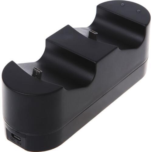 Controller Charging Station for Playstation Dualshock 4 Dual USB Charger Ports Plastic 5V 400mA Controller Charging Station