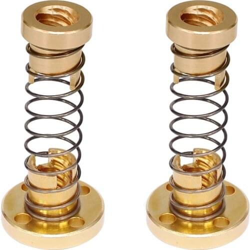 2-Pack T Thread T8 Anti Backlash Spring Loaded Nut Elimination Gap Nut for 8mm Acme Thread Rod Lead Screws Suitable for 3D Print