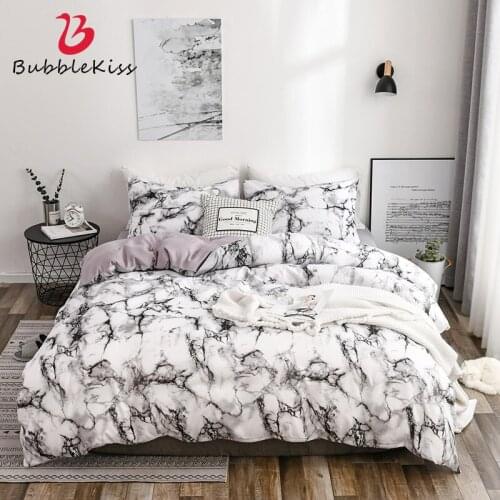Bubble Kiss Marble Pattern Quilt Cover Pillowcase Set Pure Plain Color Home Textile Bedding Quilt Cover Bed Duvet 3PCS Sets 2021