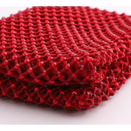 Siam Rhinestones Mesh Fabric Sewing Elastic Trim