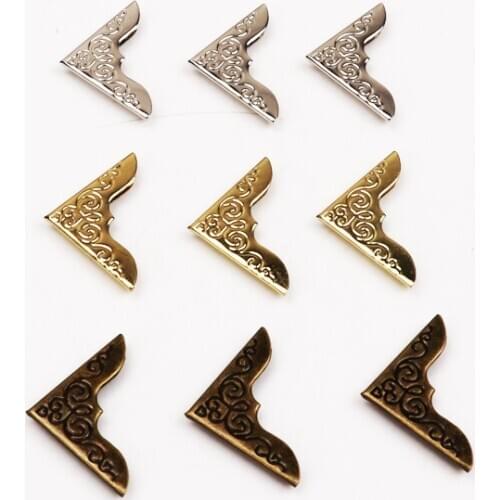 40pcs Practical Metal Bronze Book Scrapbooking Album Menu Folder Corner Protectors Corner For Photo Album DIY