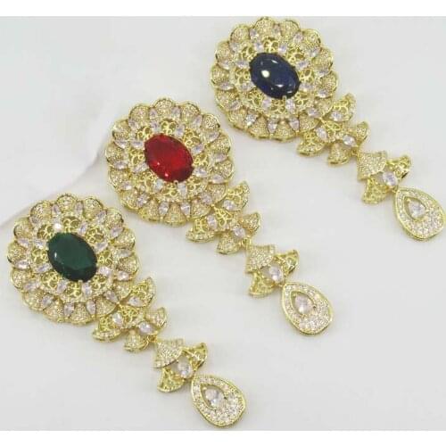 40x90mm gold plated cubic zircon CZ connector Micro flower tassel for necklace pendant