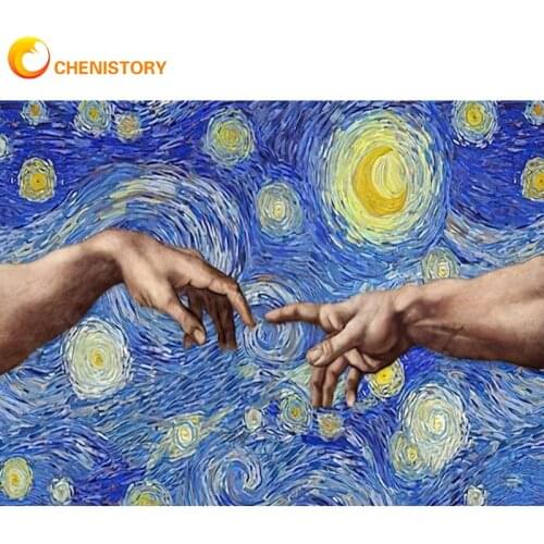 CHENISTORY Diamond Painting Abstract Diamond Embroidery Hand Full Square Round Cross Stitch Landscape Mosaic Rhinestone Wall Art