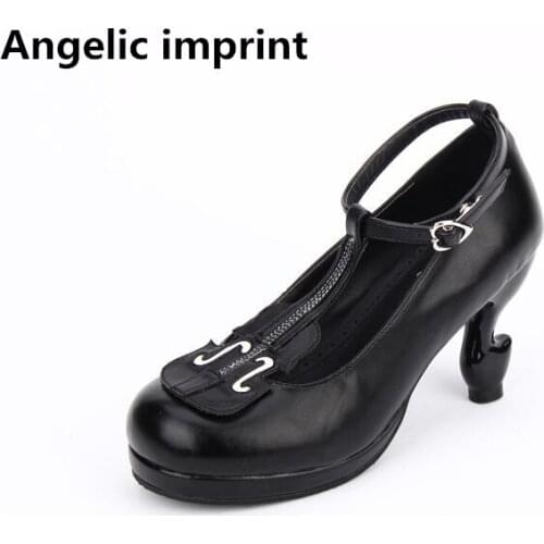 Angelic imprint mori girl lolita shoes woman cosplay shoes lady high heels Pumps women princess dress party shoes 34-44 violin