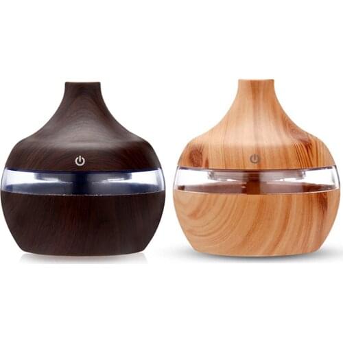 Aromatherapy Essential Aroma Oil Diffuser Humidifier Wood Grain Air Humidifier USB Mini Mist Maker 7 Color LED Night Light