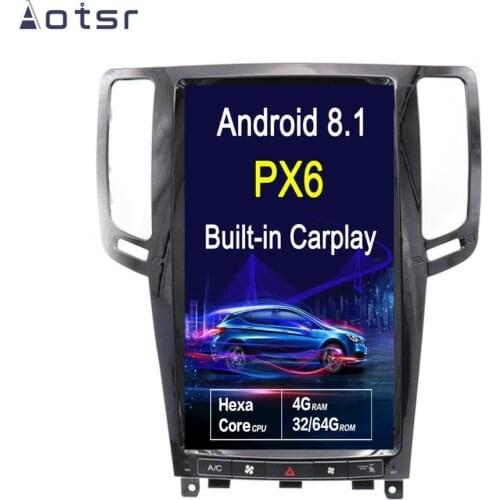 Android 8.1 Tesla style One din Vertical screen Car GPS Navigation For Infiniti G37 G35 G25 G37S 2007-2013 Radio Auto stereo
