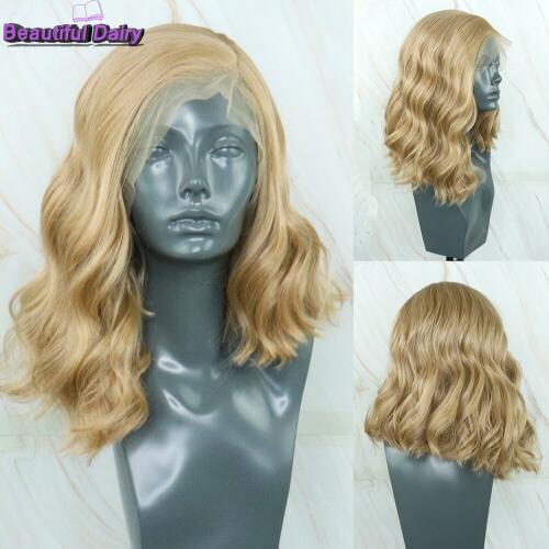 Beautiful Diary 14inchSynthetic Lace Front Wigs For Women Short Bob Wigs 13x6 Futura Hair Gluesless Blonde Lace Front Wigs