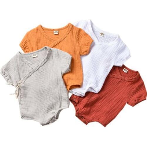 Newborn Infant Baby Boys Girl Cotton Bodysuit Short Jumpsuit Outfits Playsuit Toddler Kids Summer Bodysuits Sunsuit Clothing Top