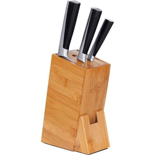 Wood Knife Holder Bamboo Knife Block Stand Knives Storage Rack Shelf Scissors Organizer Storage Box Kitchen Accessories Tool