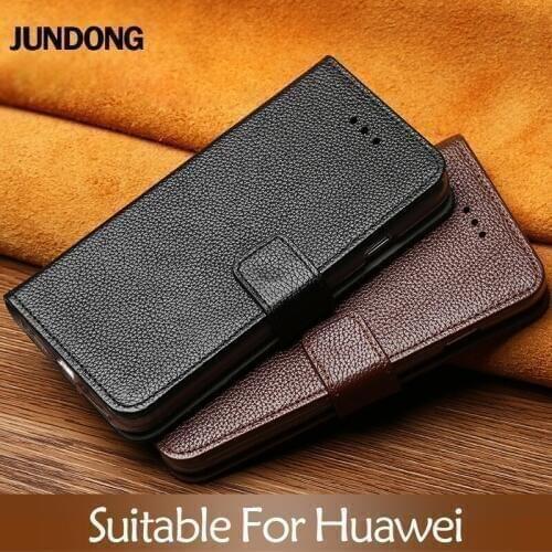 Flip Case For Huawei P10 P20 P30 Mate 10 20 Pro lite case Y6 Y7 Y9 P Smart 2019 max Cowhide Cover For Honor 7X 8X 9X 10 20 lite