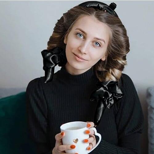 Sponge Lazy Curler Headband Heatless Curling Rod Hair Curler Rod Scrunchies Hair Curler Ribbon Silk Hair Roller Headband Tools