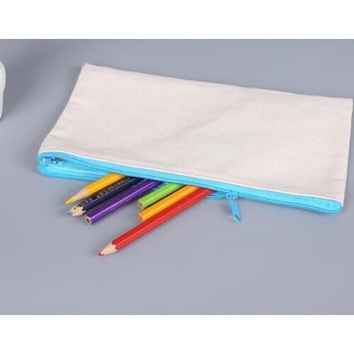 Canvas pen bag cosmetic bag classic white canvas pen bag zipper pen bag hot selling