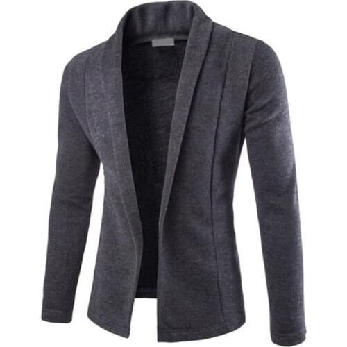 Men Accessory Popular Solid Color Cardigan Men Jacket 3 Colors Men Coat Cardigan for Working