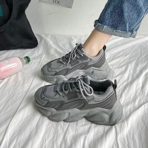 Women Chunky Platform Sneakers Fashion Winter Women Casual White Black Sports Running Shoes Women Vulcanize Shoes Plus Size 44