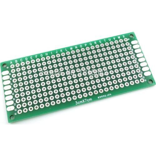 5PCS/LOT 3X7cm 3*7cm Double Side Prototype pcb Breadboard Universal for Arduino 1.6mm2.54mm Practice DIY Electronic Kit Tinned