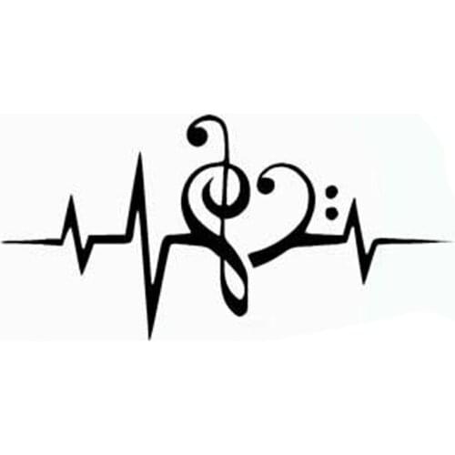 LLY-1418 Music Heartbeat Monitor Modeling Decal PVC Fashion Auto Window Decoration Waterproof Sunscreen Creativity Car Sticker