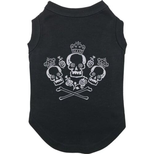Inexpensive clothing ROSE SKULL Printed T-Shirts Pet Puppy Shirts Tee Polyester Clothes Tank Tees Top for All Seasons Hot sale