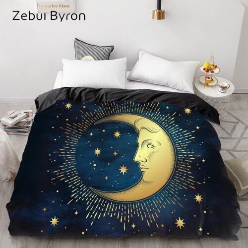 3D Print Duvet Cover Custom ,Comforter/Quilt/Blanket case Queen/King/220x240/200x200 Bedding moon and stars,drop ship