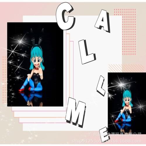 Anime Dragon Ball Q version middle finger bunny girl Bulma movable doll doll boxed toy model childrens gift accessories unisex
