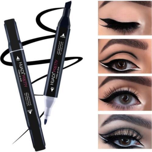 Professional Natural 2 in 1 Waterproof Long lasting Black Brown Eyebrow Eyeliner Liquid Eyebrow Pen Pencil Makeup Cosmetic Tools